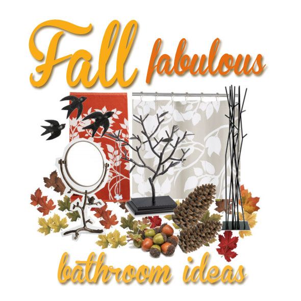 fall bathroom decorating ideas, decorate with birds and trees