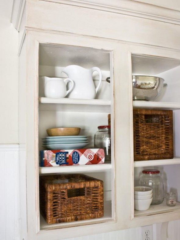 open kitchen shelving