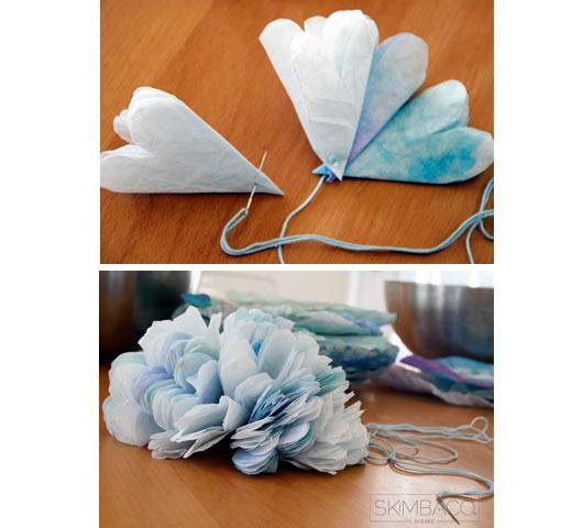 coffee filter crafts with kids, paper flower craft tutorial