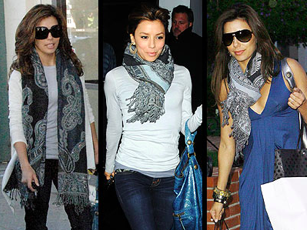 Eva Longoria scarves, scarf trend