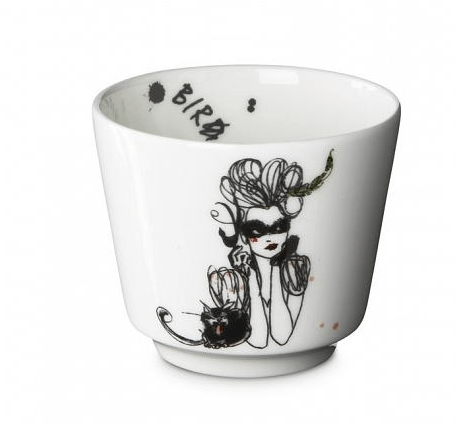 Lovisa Burfitt for Rörstrand, Mademoiselle Oiseau, dishes, scandinavian design, paris theme, Mademoiselle Oiseau jewelry/trinket box espresso cup