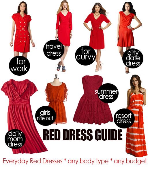 red dress guide, every day red dresses, red dress for my body shape