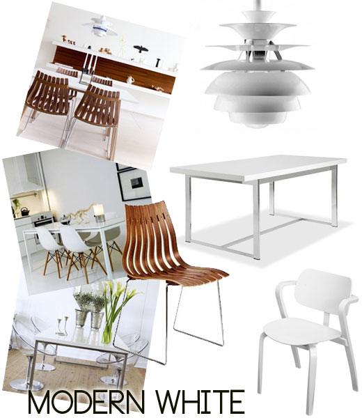 modern white dining table