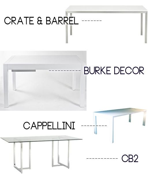 modern white dining table, scandinavian design in the US