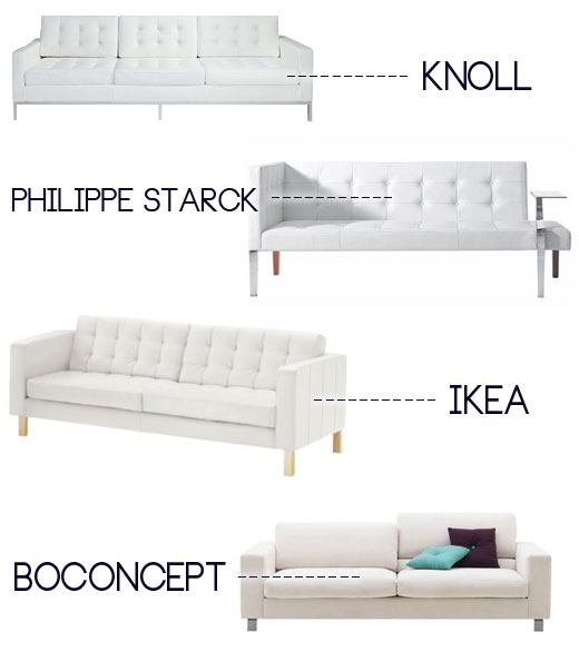 white couch with buttons, white leather couch, knoll couch, white sofa, leather sofa
