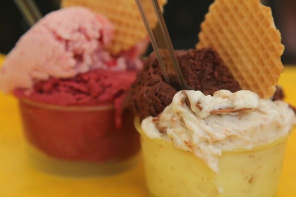 Serving of gelato, delicious Italian ice cream as seen on https://skimbacolifestyle.com/2012/07/visit-bologna.html 