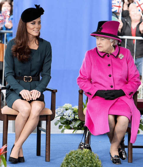 kata middleton, the queen wearing hot pink