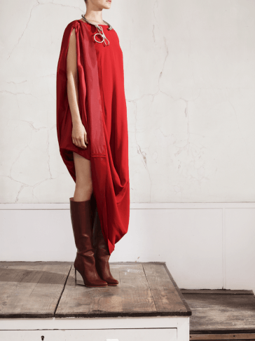 Maison Martin Margiela H&M Collection Look Book Photos, red oversized dress