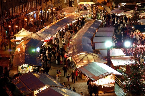 Christmas Market in piazza Fiera, Trento in Italy