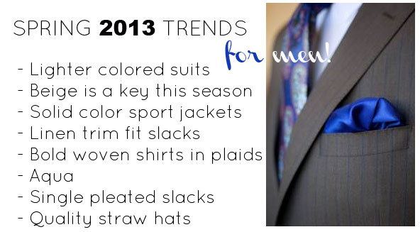 spring fashion trends for men 2013
