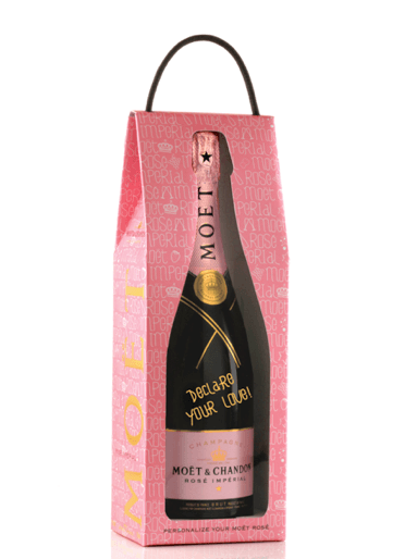 moet valentine's day pink champagne bottle