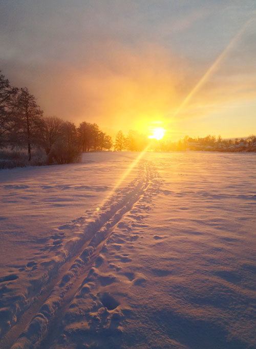 winter sunrise in Sweden by Katja Presnal https://skimbacolifestyle.com