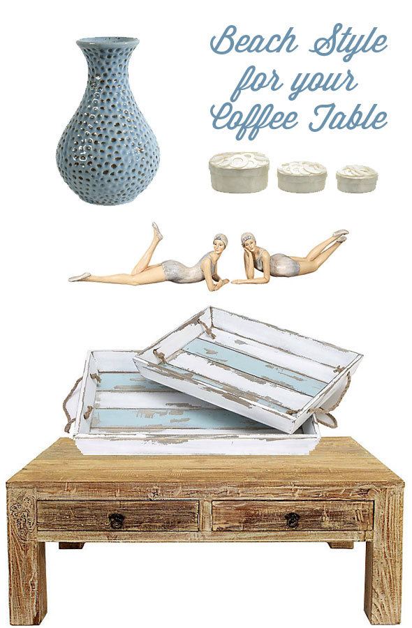 Coastal decorating ideas for your coffee table. Products from One Kings Lane http://one-kings-lane.linqiad.com/click/YJdQaGWSdnJk