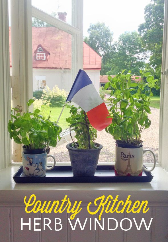 Country kitchen herb window