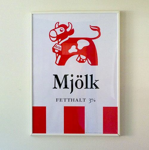 Mjölk poster from Sweden via https://skimbacolifestyle.com/2013/08/modern-country-kitchen.html