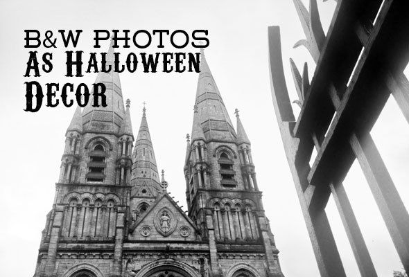 Gothic black and white photos for DIY Halloween decor