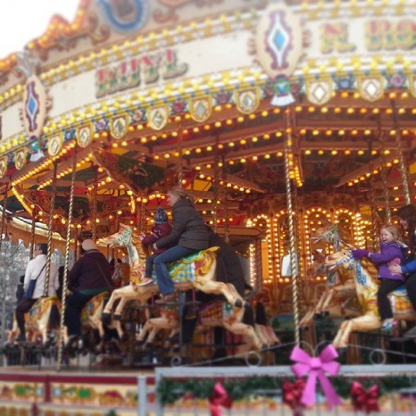 Christmas carousel, photo by @susan_vibrantireland on Instagram