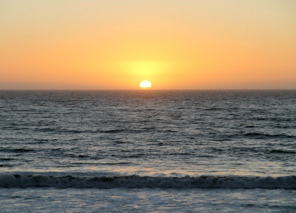 Sunset on Moonstone Beach, California  