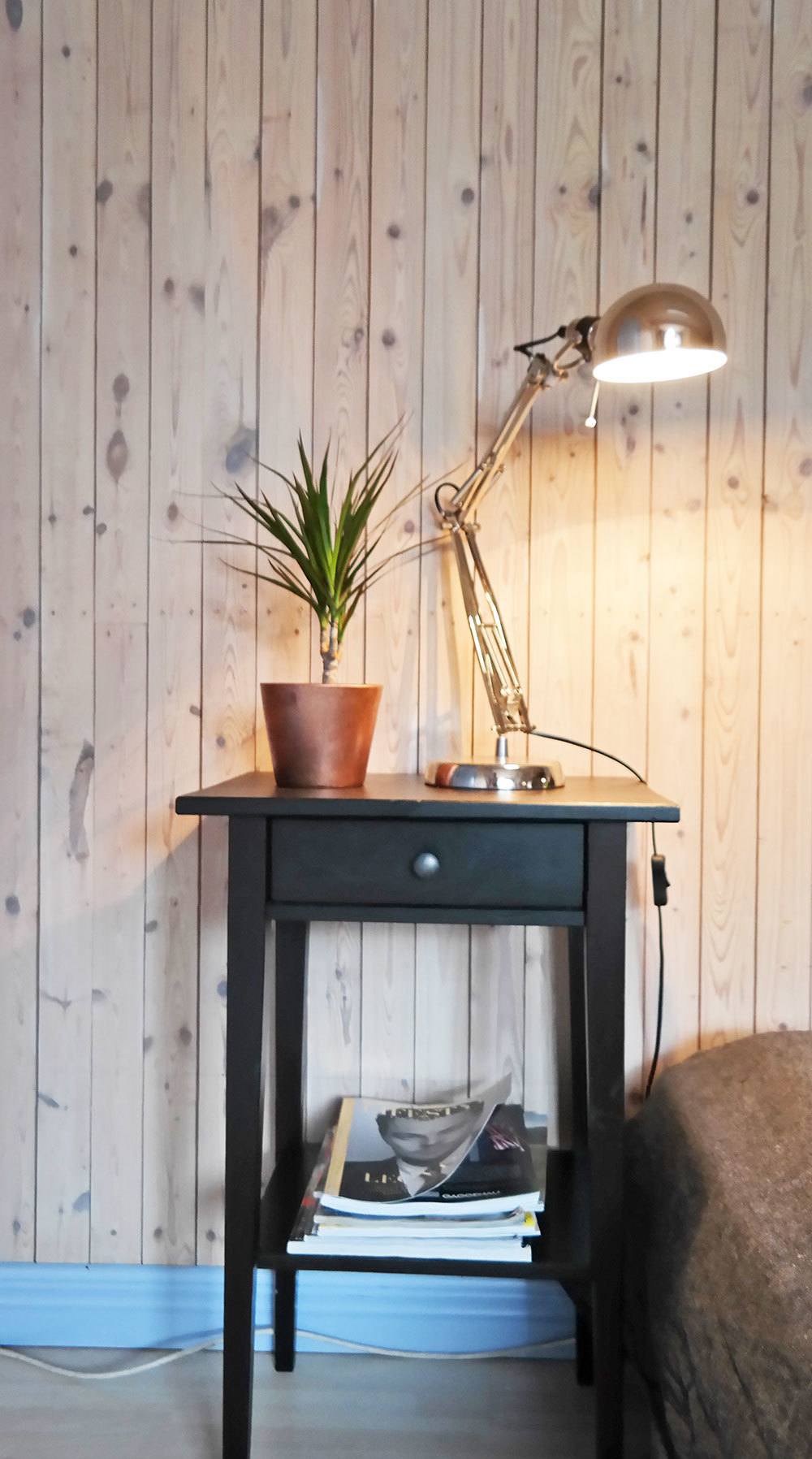 IKEA side table and lamp