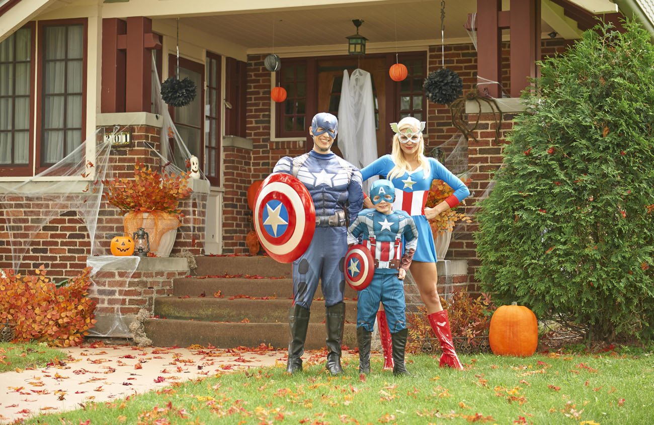 Captain America costume for Halloween from BuyCostumes.com.