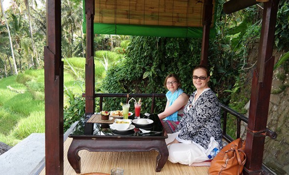 Lunch by the rice fields in Ubud, Bali