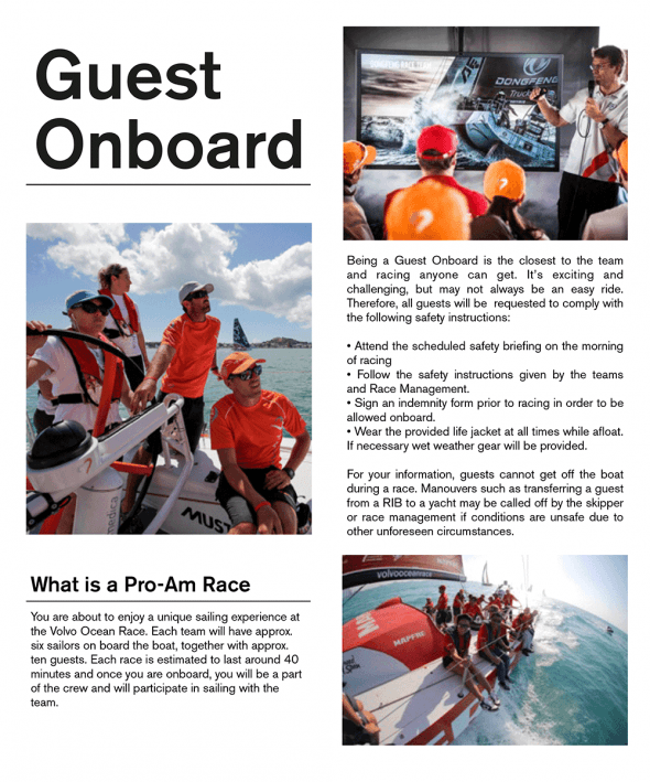 Volvo Ocean Race Guest Onboard