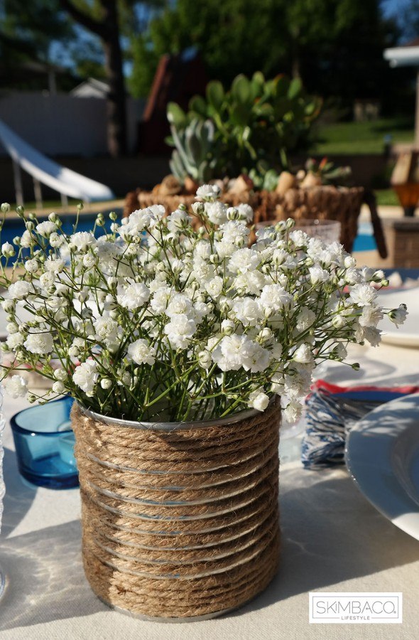 Soup can vase for summer parties