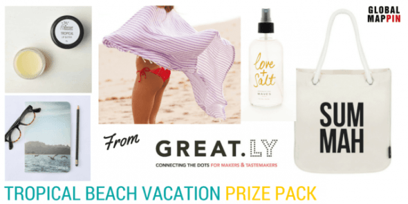 Tropical beach vacation prize pack