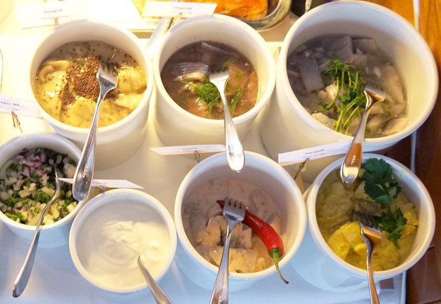 pickled herring selection in Swedish Smörgåsbord | Travel feature by @skimbaco