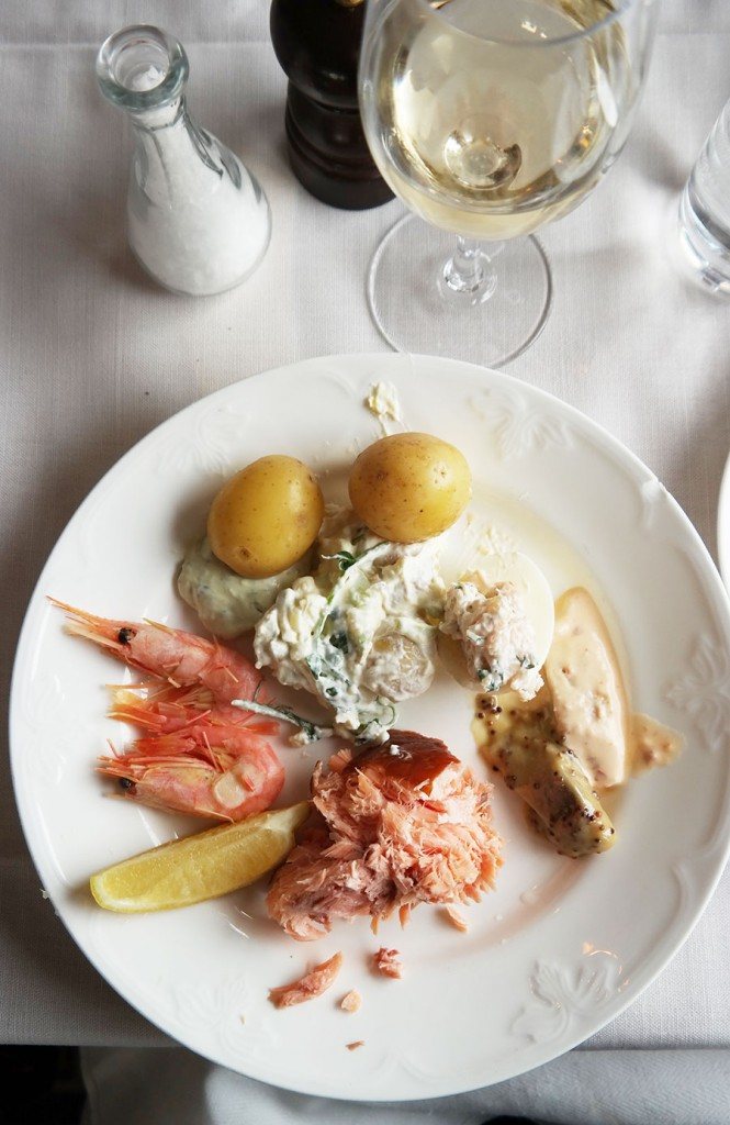 Smoked salmon, prawns, part of the Swedish Smörgåsbord | Travel feature by @skimbaco