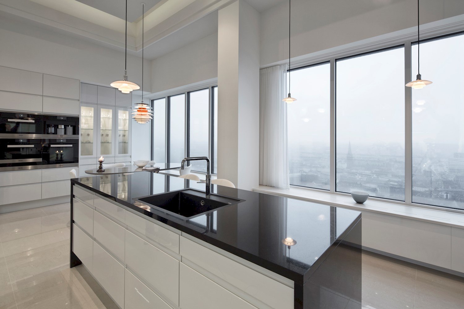 Danish minimal penthouse with modern kitchen