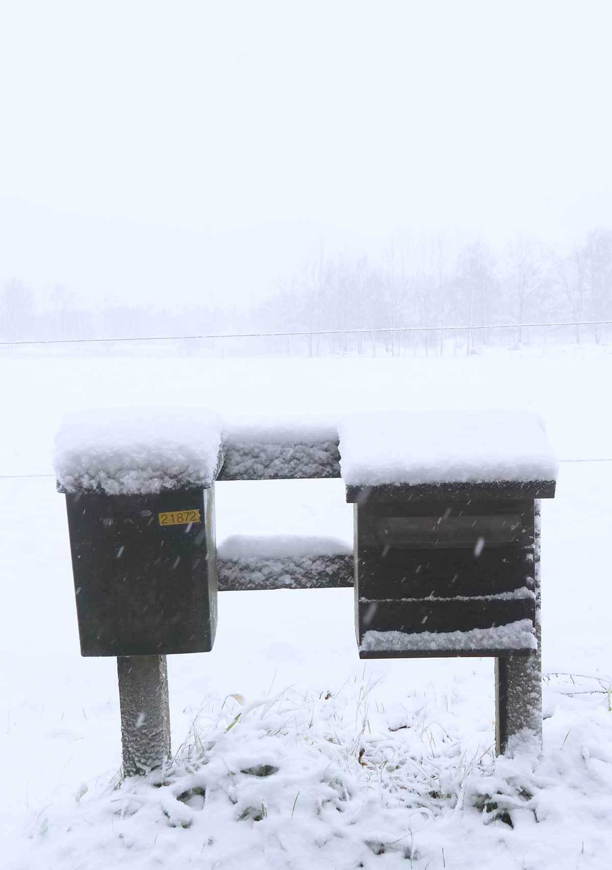 Mailbox in a snow.. It's time to get a new mailbox and move again!