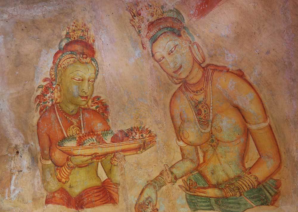 Frescoes in Sigiriya Rock, Sri Lanka