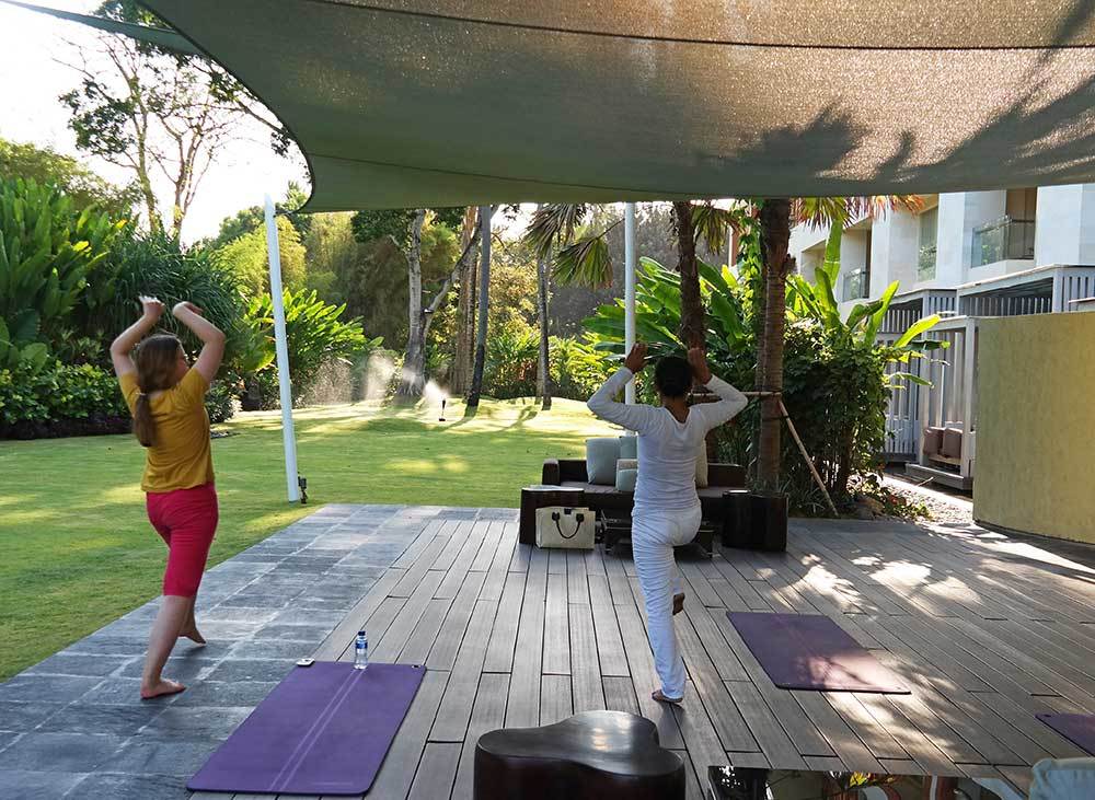 Thai chi and yoga classes at the Westin in Bali