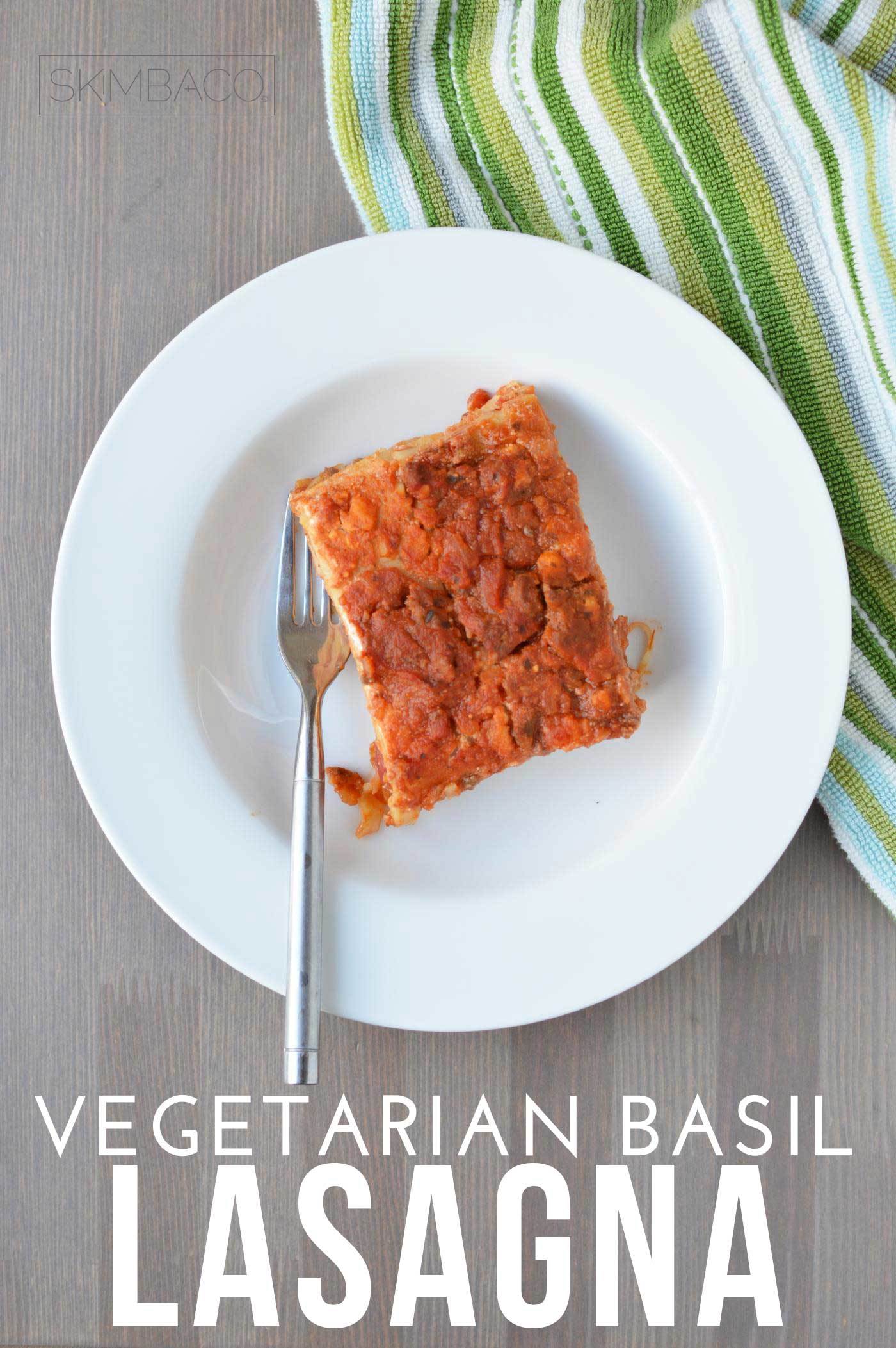 Vegetarian lasagna with basil essential oils. Recipe via @skimbaco