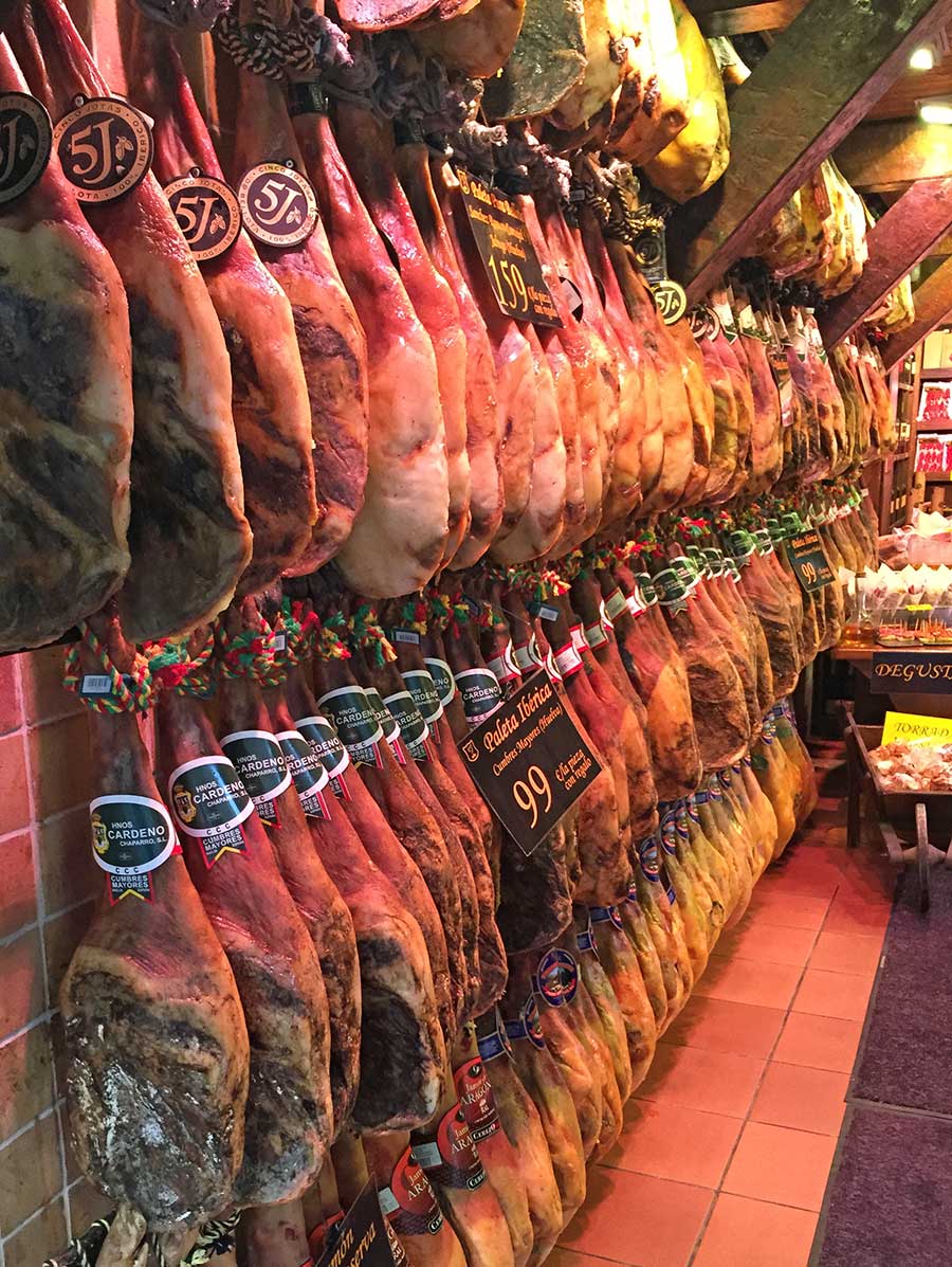 Ibearian Ham in a shop in Catalonia