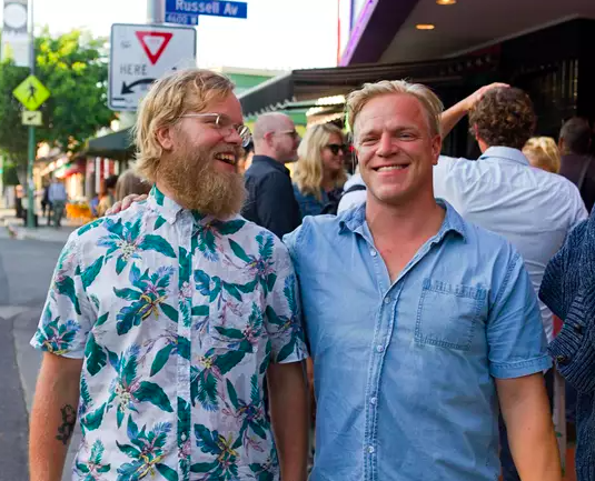 Hannu Aukia and Jaakko Manninen in their movie premiere in Los Angeles. Photo: Tomi Hinkkanen